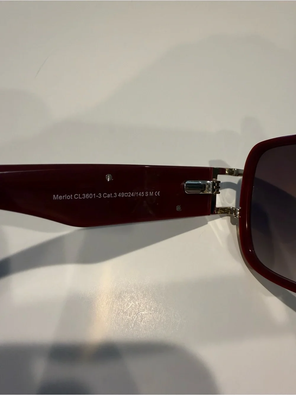 NEW Carolina Lemke Merlot Burgundy & Gold Gradient Sunglasses